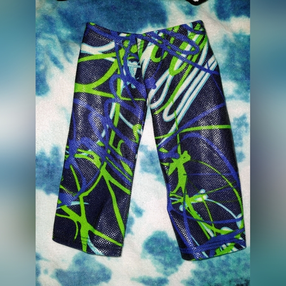 NWT Lyte Couture Blue,Green And White SnakeSkin Textured Sleeved Rave Set ~ Sz M - Picture 5 of 6